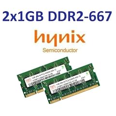 2GB Dual Channel Kit: HYNIX original 2 x 1 GB 200 pin SO-DDR2-667 (PC2-5300, 667Mhz, CL5) double side ( HYMP112S64CP8-Y5 ) f?r aktuelle DDR2 NOTEBOOKS - 100% kompatibel zu PC2-4200, 533Mhz, CL4