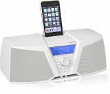 Kicker iK150W (White 09iK150W) iPhone/iPod Dock, Digital Stereo System with AM/FM Clock Radio (iK150-W, 09iK150-W) iPod Touch Nano Classic Video Mini