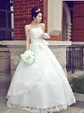 ウェディングドレス.ドレス.Aライン.プリンセス.スレンダー.エンパイア.結婚式.演奏会.二次会.格安.激安.ウエディングドレス.ブライダル・ベール・グローブ・パニエ無料付きHS1239 Mサイズ