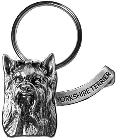 Precious Breeds Lg. Antique Pewter Yorkie Key Chain