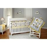 Little Bedding by NoJo Elephant Time 4-Piece Crib Bedding Set, Yellow. Limited Time On Sale