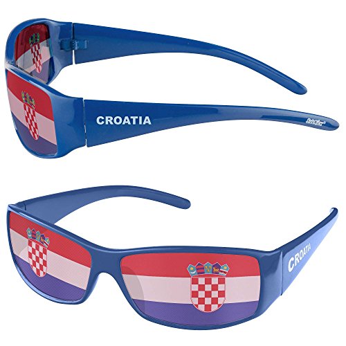 Taffstyle® Fanartikel Sonnenbrille Fan Brille zur Fussball Weltmeisterschaft WM & EM Europameisterschaft 2016 Länder Flagge Style Kroatien