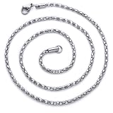 18 inch Diamond Cut Flat Mariner Stainless Steel Chain Necklace