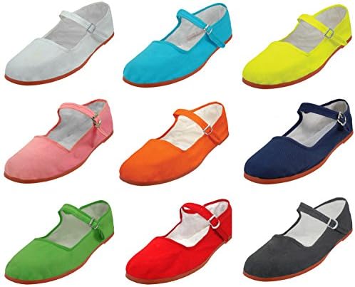 Women's Cotton Mary Jane Shoes Flat Slip On Ballerina Ballet Sandals Slippers Multiple Colors Sizes