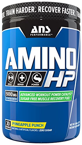ANS Performance Amino HP, Advanced BCAA Workout Power Catalyst & Sugar Free Muscle Recovery Fuel, Caffeine Free Pineapple Punch, 360 Gram