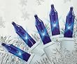 Set of 140 Blue Everglow Chasing Mini Christmas Lights - White Wire