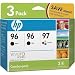 HP Combo Pack 3-Pack Inkjet Printer Ink 2- HP 96 (Black) 1- HP 97 (Color)