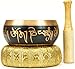 OmStore Tibetan Singing Bowl Set For Yoga Meditation & Heart Chakra Healing With Cushion & Mallet Sacral Buddhist 4 Inch From Nepal Bonus eBook