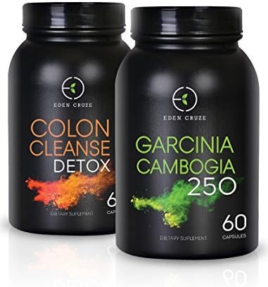 PREMIUM Eden Cruze Garcinia Cambogia &amp; Colon Cleanse COMBO Pack | 1 Month Supply | UK Manufactured | Body Detox &amp; Appetite Suppressant for FASTER WEIGHT LOSS and Toning by Eden Cruze