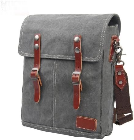 Vintage Leather Canvas Travel Children School Outdoor Camping Backpack Rucksack