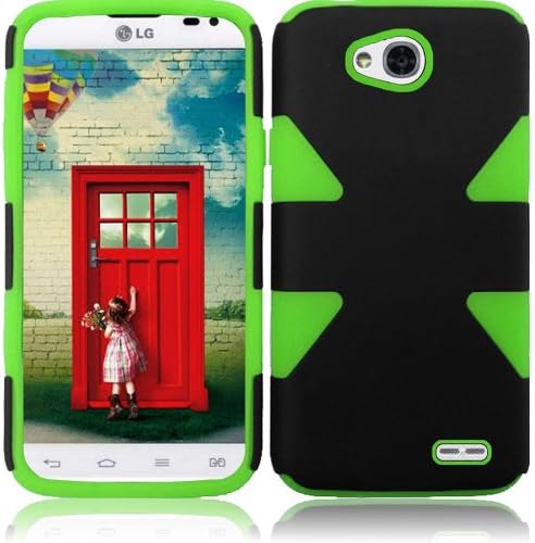 Lite Green Double Protection Hi-Tech DURABLE Two in One Hard and Silicon Cover Case for LG Ultimate 2 L41C (by Net10 , Tracfone , Straight Talk) with Free Gift Reliable Accessory Pen