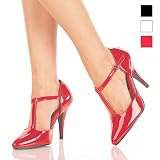 Produkt-Bild: VANITY-415, T-Riemchen D&acute;Orsay Pumps schwarz Lack