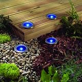 Blue solar deck lights pack of 4