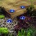 Blue solar deck lights pack of 4