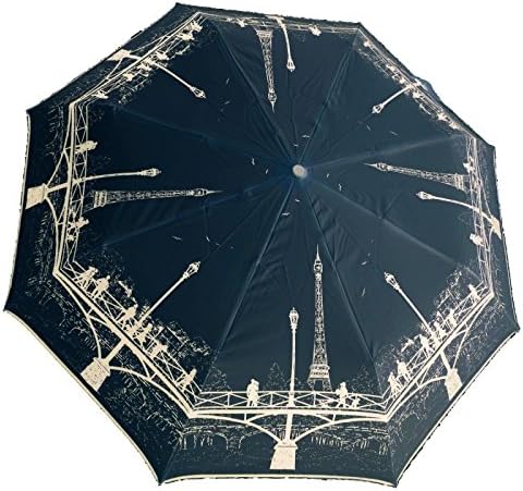 GUY DE JEAN - PARIS PONT DES ARTS Automatic Folding Umbrella - GDJ3405PA - Black