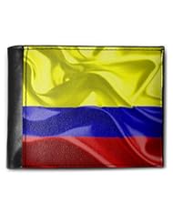 Apparel: Wallet Colombia 3D Flag, RFID Mens Bifold ID Case - Neonblond