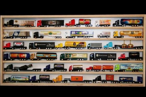 V37 Vitrine Spur N Setzkasten Holz Regal Sammlervitrine H0 Mini Truck 90 cm