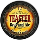 Teaster 's Beer and Ale Black Cascading Pub Style Wall Clock