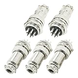 uxcell 航空コネクタプラグ　5×AC250V 5A 8ピン　ネジ16mm　航空　円形　オス　コネクタ