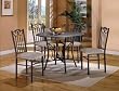 5pc Metal & Wood Round Dining Room Table & Chair Set