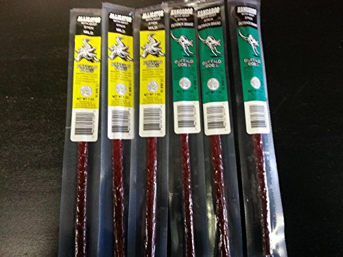 Buffalo Bob's Meat Sticks (Mixed 6 Pack) - 3 Alligtor Mild & 3 Kangaroo Outback
