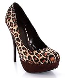 Sexy! Cheetah Leopard Satin Round Toe Stiletto Pumps
