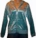 BCBG Maxazria Hooded Hoodie Sweat Jacket Embellished w/ Rhinestones Oyster Cream