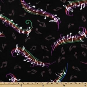 58-Wide-WinterFleece-Black-Music-Scales-Fabric-By-The-Yard