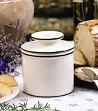 L Tremain BBCWGB Le Bistro Bell Crock - White with Hunter Green Banding