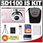 Canon PowerShot SD1100IS 8MP Digital Camera with 3x Image Stabilized Zoom (Pink) + 2GB Cameta Bonus Accessory Kit