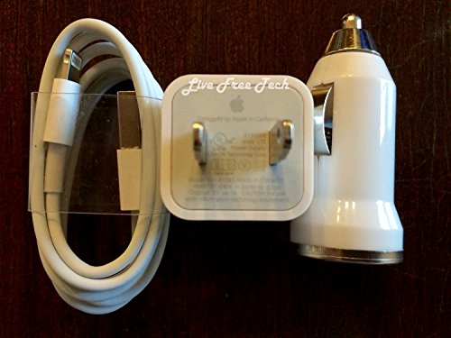 iPhone 5 5S 6 6+ (Wall Charger + Car Charger + USB Cable)