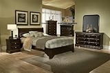 4pcs Full Size Sleigh Bed Bedroom Set in Cappuccino Finish