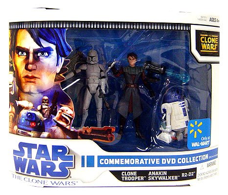 510wgpu4o2L Star Wars Clone Wars Animated Exclusive Action Figure 3 Pack Commemorative DVD Collection 2 (Anakin Skywalker, R2 D2 and Clone Trooper)