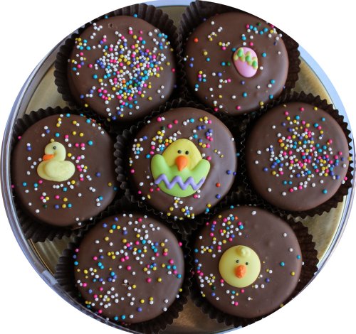 Milk Chocolate Dipped Oreo Cookies with Easter Chicks and Easter Eggs – 7 Oreos Easter Bunny Gift