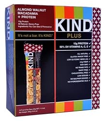 KIND PLUS, Almond Walnut Macadamia + Protein, Gluten Free Bars (Pack of 12)