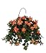 Artificial Hibiscus Hanging Basket, Sunset Orange