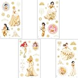 Disney Princesses with Gold Glitter Wall Stickers Decor