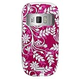 Hard Snap-on Shield RUBBERIZED With PURPLE LEAF FLORAL Design Faceplate Cov ....