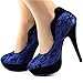 Show Story Sexy Two Tone Closed-Toe Lace Platform High Heel Stiletto Pumps,LF30443