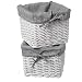 Baby : Set of 2 White Baskets with Black Gingham Liners