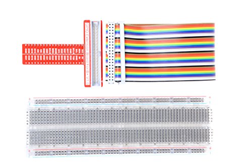 Solderless 800 Point Breadboard + 40Pin Rainbow Cable + 40Pin GPIO For Raspberry Pi 3, 2 Model B, B+,A+ &amp; Zero