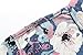 SSLR Men's All Over Printing Short Sleeve Denim Shirt (Medium, White Pink)