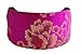 Luxurious Silk Brocade, Golden Flowers, Blue Leaves Over Fuchsia, Soft Headband