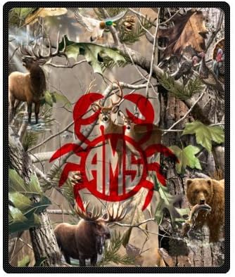 Camo Monogram Soft Fleece Throw Blanket 50" x 60" (Medium) Really Cheap