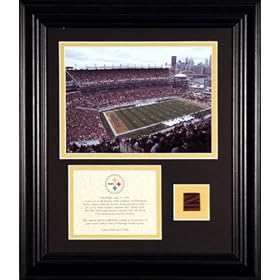 Pittsburgh Steelers Framed 6x8 Stadium Photo with Game Used Football and Descriptive Plate