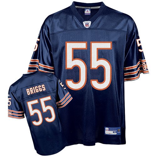 Lance Briggs Jersey: Reebok Navy Replica #55 Chicago Bears Jersey - Large
