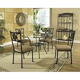 Carolyn 5 Piece Dining Table Set in Rich Black, width 45in