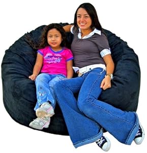 4-feet Black Micro Suede Cozy Sac Bean Bag Chair Love Seat