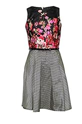 Belted Polyester/Silk/Shantung General Print Fit-and-Flare  Dress