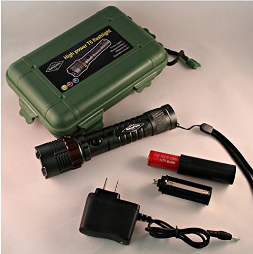 NPD LED TACTICAL FLASHLIGHT + RECHARGEABLE BATTERY + AC CHARGER + AAA ADAPTER